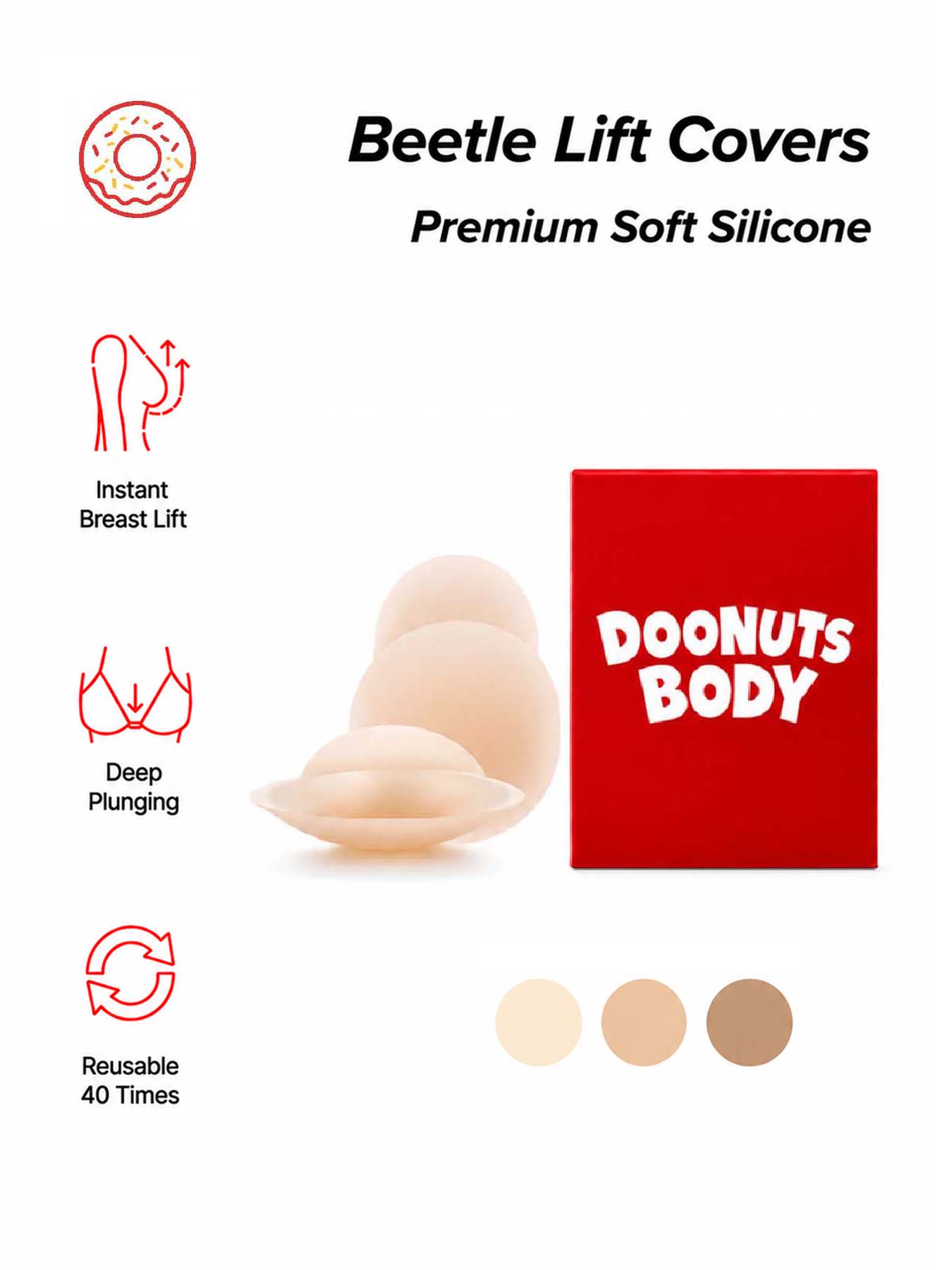 Nipple Cover Pasties - DOONUTS – niewidoczne nakładki na brodawki,