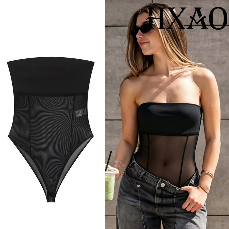 Strapless Bra Backless - HXAO Tiulowe Body z Gorsetem Damskie
