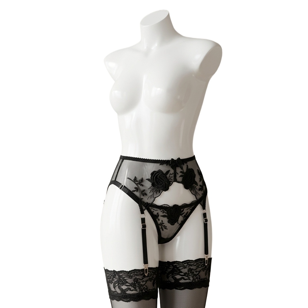 Damski zestaw: haftowany pas d – Garter Belt Set recenzja i cena